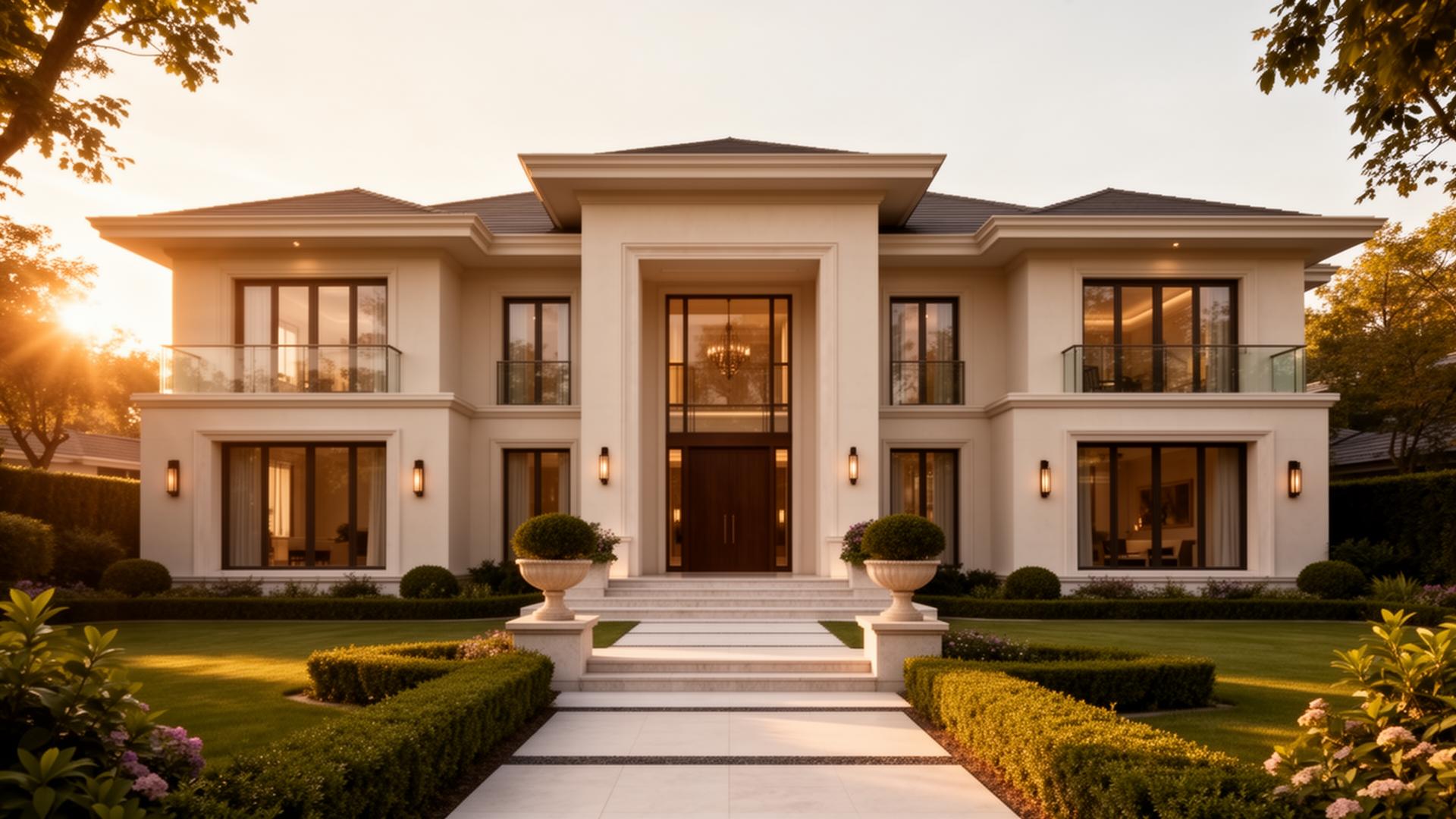 Casa elegante y premium como fondo del buscador