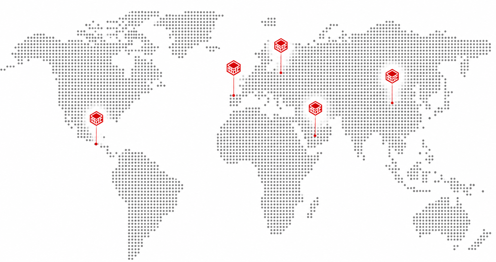 Mapa internacional limpio con presencia estratégica de Grupo Bafre